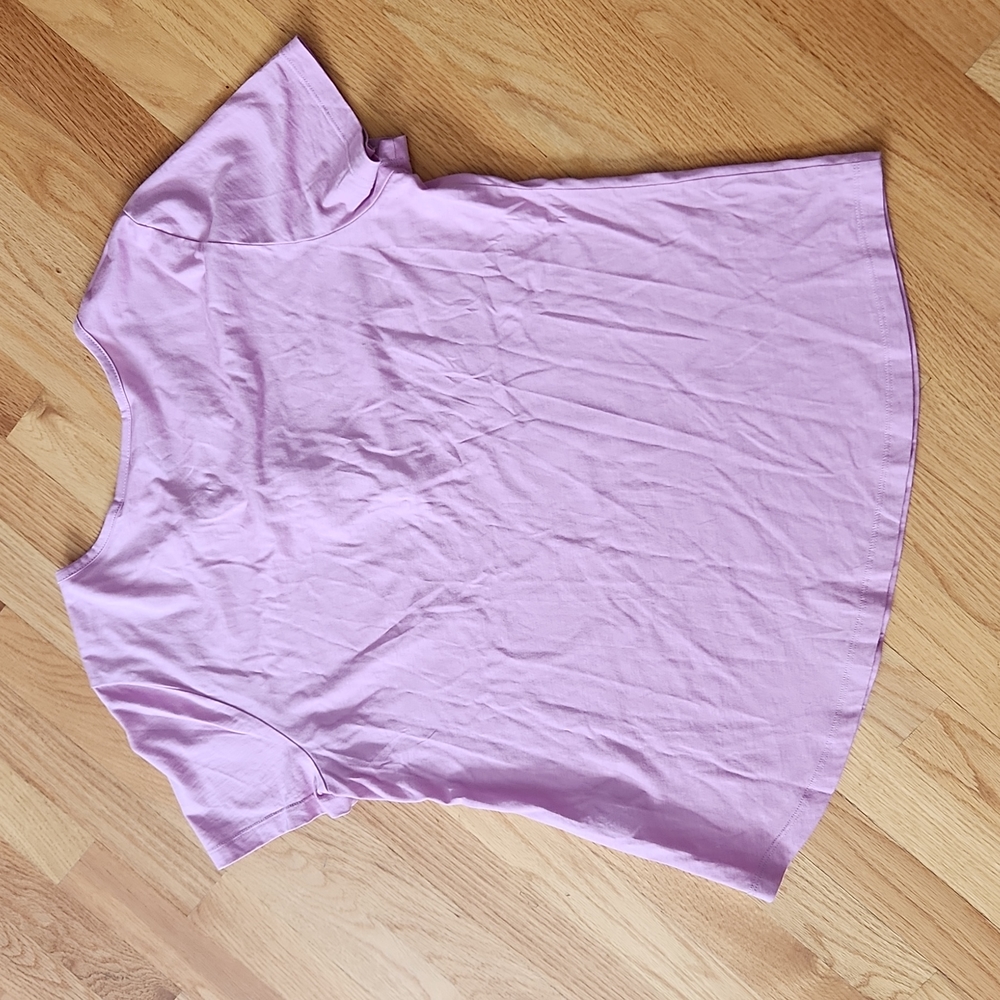 Karen Scott, v-neck, short sleeve t, pink, size Large - Picture 7 of 8